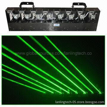8-lens Moving Head Fat Beam Laser Stage Light, Net/Curtain DJ Equipment Comes in Green